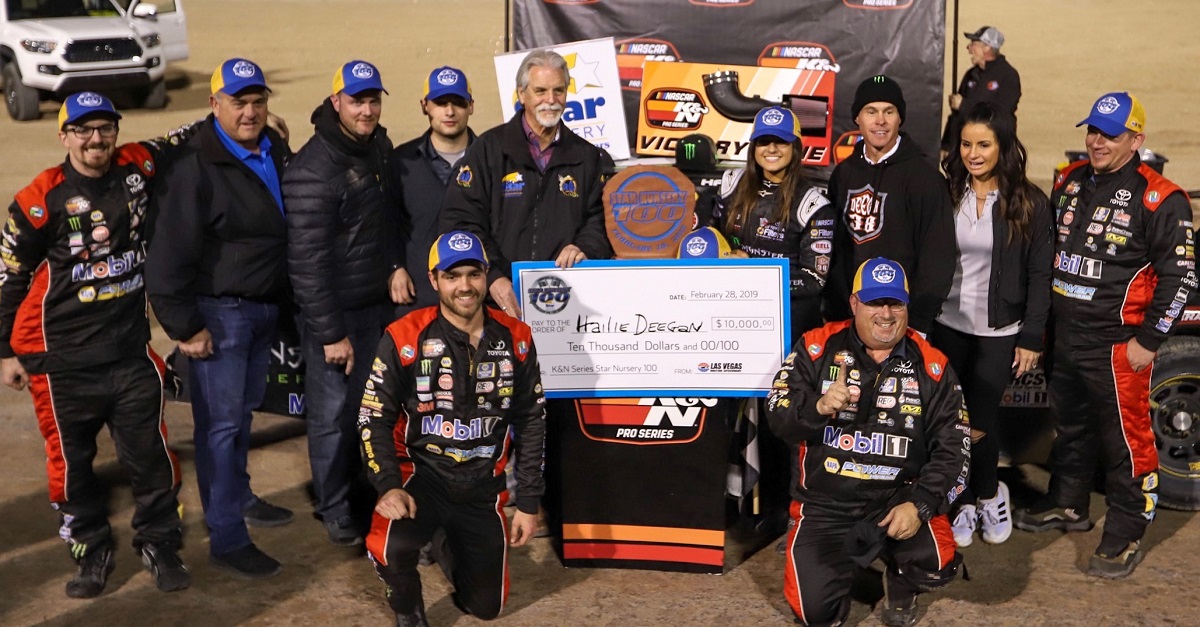Deegan Wins NASCAR K&N West Opener at Las Vegas Dirt Track