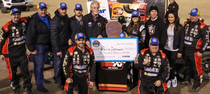Deegan Wins NASCAR K&N West Opener at Las Vegas Dirt Track