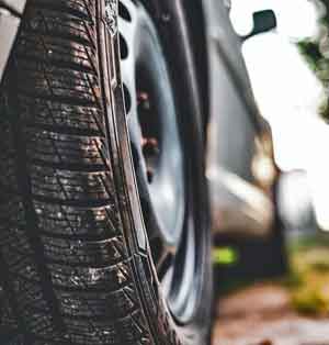 car tire Tire of car parked outside
